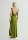 Vestido Grass Verde Talla L Mujer Mango