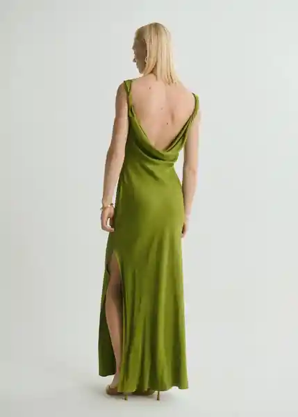Vestido Grass Verde Talla L Mujer Mango