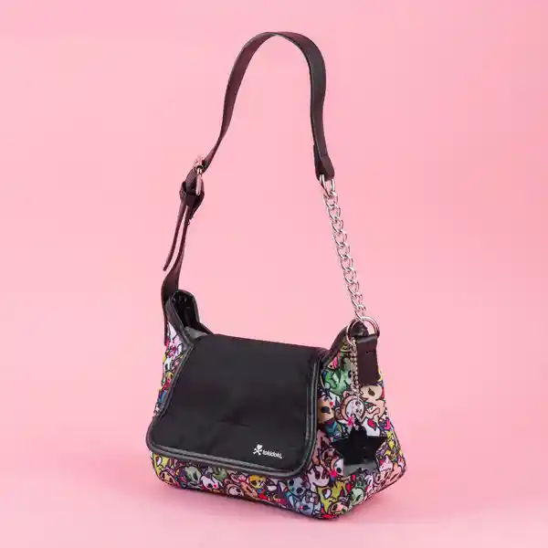 Bolso Hobo Con Solapa Serie Tokidoki Negro Miniso