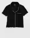 Camisa de Pijama Aerie Negro Talla MEDIUM 1416073 American Eagle