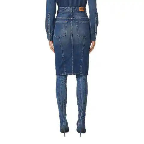 Diesel Falda De-Pencil-Zip Azul Talla 26