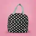 Lonchera Puntos Serie Minso Negro y Blanco Miniso