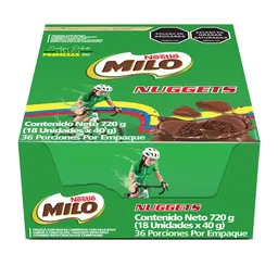 Milo Nugget Cubiertos Con Sabor a Chocolate 20 g x 18 Und