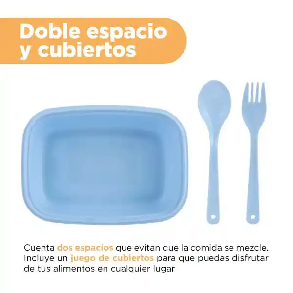 Disney Contenedor Alimentos Doble Capa Lilo & Stitch Azul 980 mL