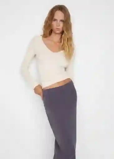 Jersey Goleta Crudo Talla M Mujer Mango