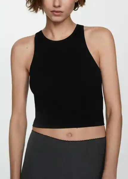 Top Diana Negro Talla 18 Mujer Mango