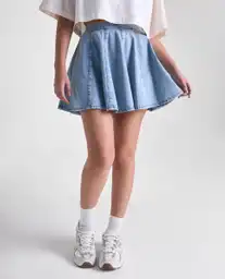 Falda Mujer Azul Talla 10 349G001_AZU114604 Americanino
