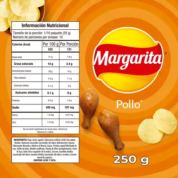 Margarita Snack Papas Pollo 250 g