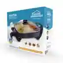 Home Elements Sartén Eléctrico Cuadrado Antiadherente Negro