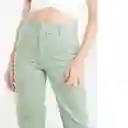  Pantalon Canela Mujer Verde Escarchado Claro Talla 6 Naf-Naf 