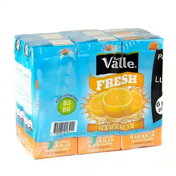 Del Valle Pack Jugo Fresh Naranja Tetra