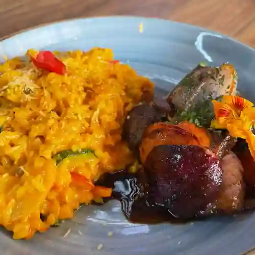 Risotto con Lomo Saltado