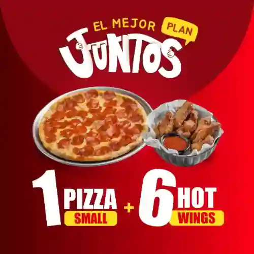 Pizza Small + 6 Alitas