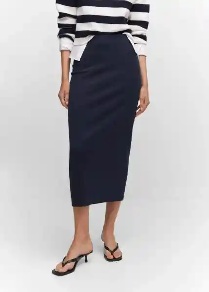 Falda Basila Navy Talla 24 Mujer Mango