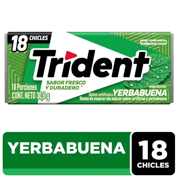 Trident Chicle Yerbabuena Sin Azúcar