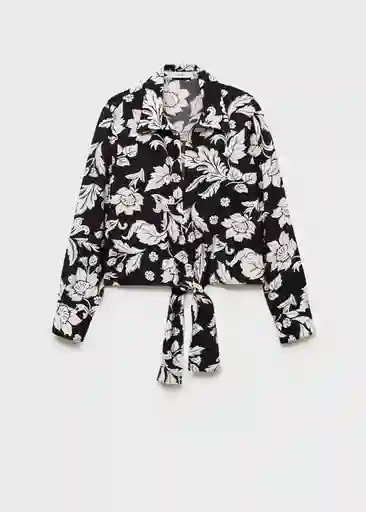 Blusa Tropi-W Negro Talla S Mujer Mango