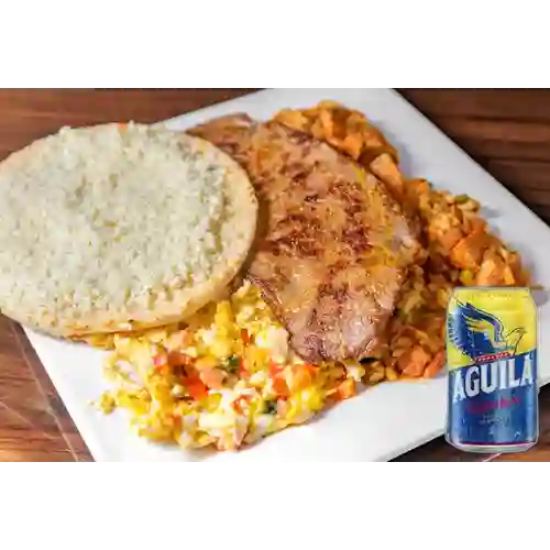 Combo Desayuno Calentado c/ Res + Aguila Lta 330ml