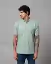 Camiseta Polo Iconica Hombre Verde Golfo Medio T M 34619 Rifle