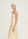 Vestido Alberta Amarillo Pastel Talla S Mujer Mango
