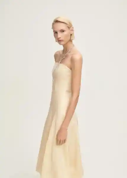 Vestido Alberta Amarillo Pastel Talla S Mujer Mango