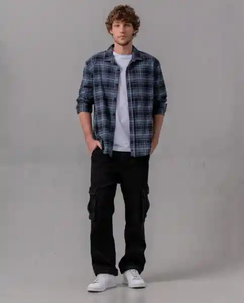 Camisa Hombre Azul Espacial Ultraoscuro Talla XS 45141 Rifle