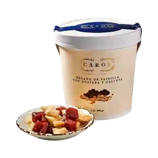 Litro helado guayaba y galleta