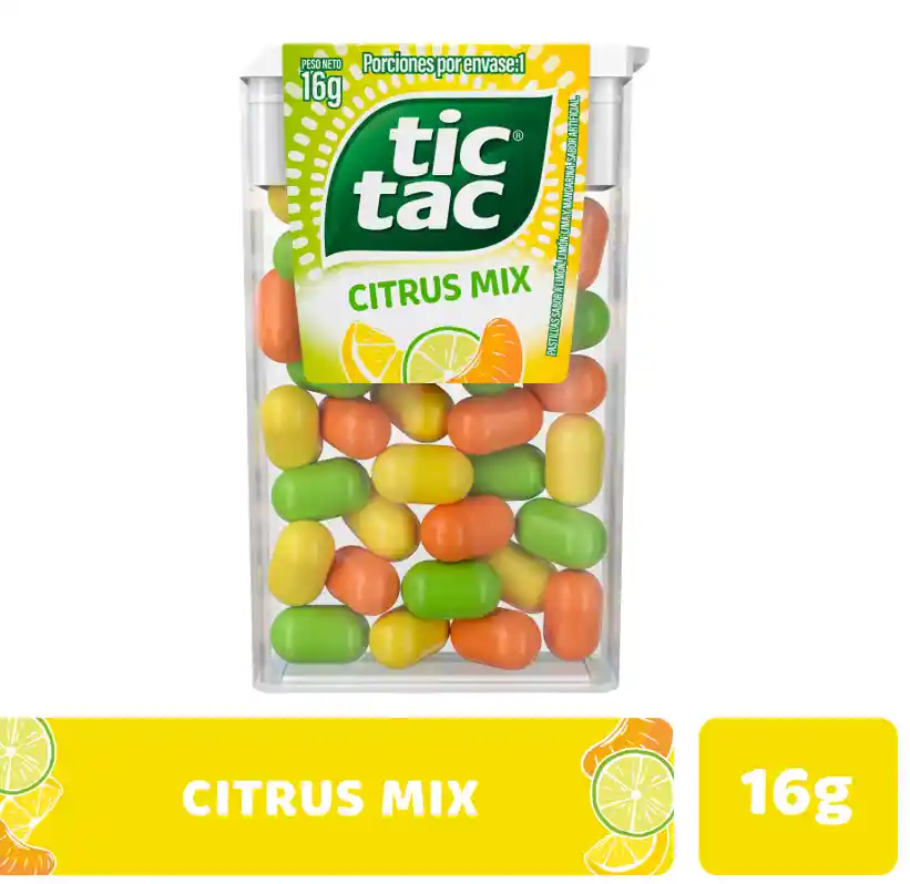 Pastillas Tic Tac Limon Lima Mandarina Citrus Mi(16 Gr)