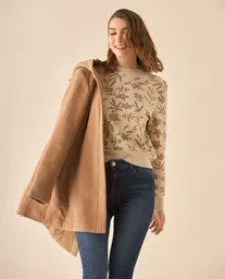 Suéter Tejido Beige Chai Medio Talla M 662G206 Esprit