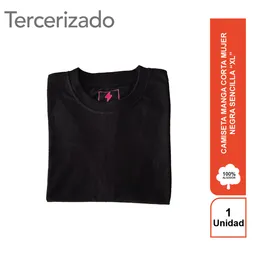 Rayito Camiseta Mujer Negra Básica XL