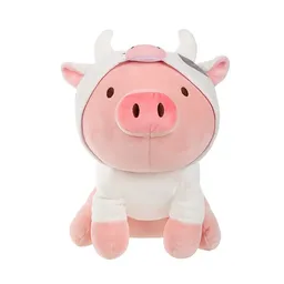 Miniso Peluche de Cerdito Sentado con Capucha de Vaca 