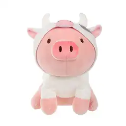 Miniso Peluche de Cerdito Sentado con Capucha de Vaca 