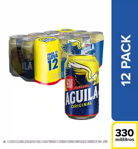 Cerveza Aguila Original - Lata 330ml x 12