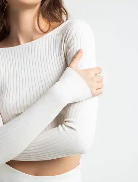 Tejido Mujer Crudo Creme Claro Talla L - 489E001 Naf Naf