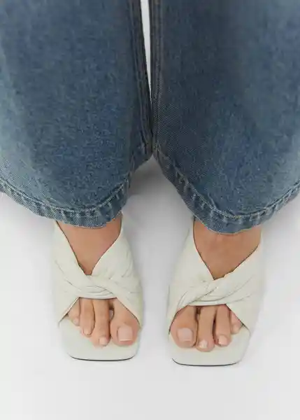 Sandalias Kurku Blanco Talla 38 Mujer Mango