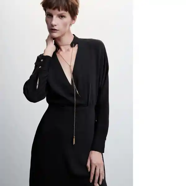 Vestido Floren Negro Talla 25 Mujer Mango