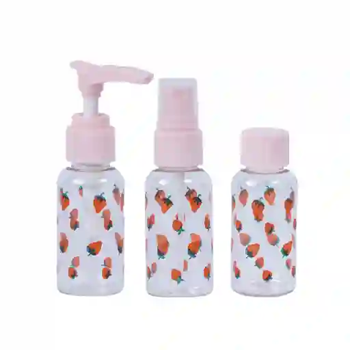 Kit de Botellas de Viaje Fruit 2.0 Fresa Miniso