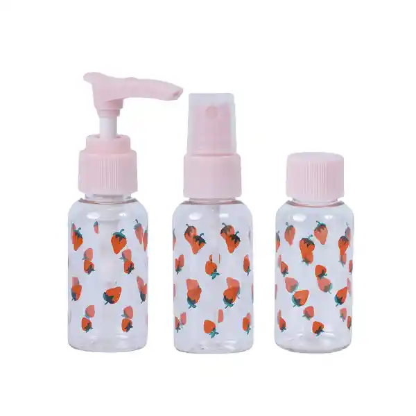 Kit de Botellas de Viaje Fruit 2.0 Fresa Miniso