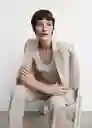 Blazer Americana Salmos Beige Talla M Mujer Mango