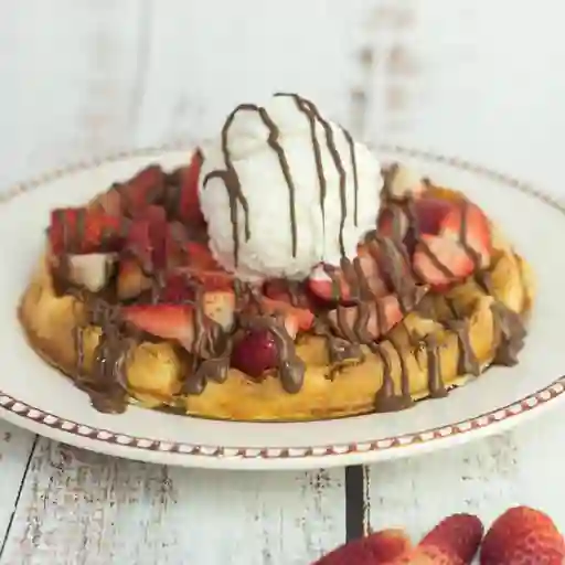 Waffle con helado