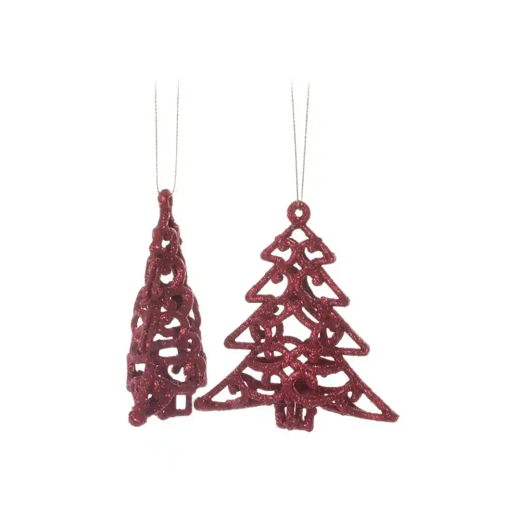 Ornamento Arbol 10x9 Rojo