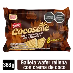 Galletas COCOSETTE Wafer rellenas con crema de coco 8 Unds x 368g