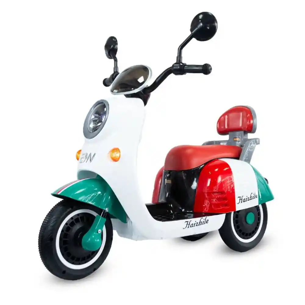Moto Montable Eléctrica Para Niños Vespa Martina Verde 6 Voltios Prinsel