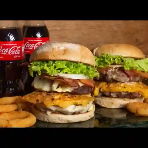 2 Hamburguesas Especiales con Gaseosa 250ml