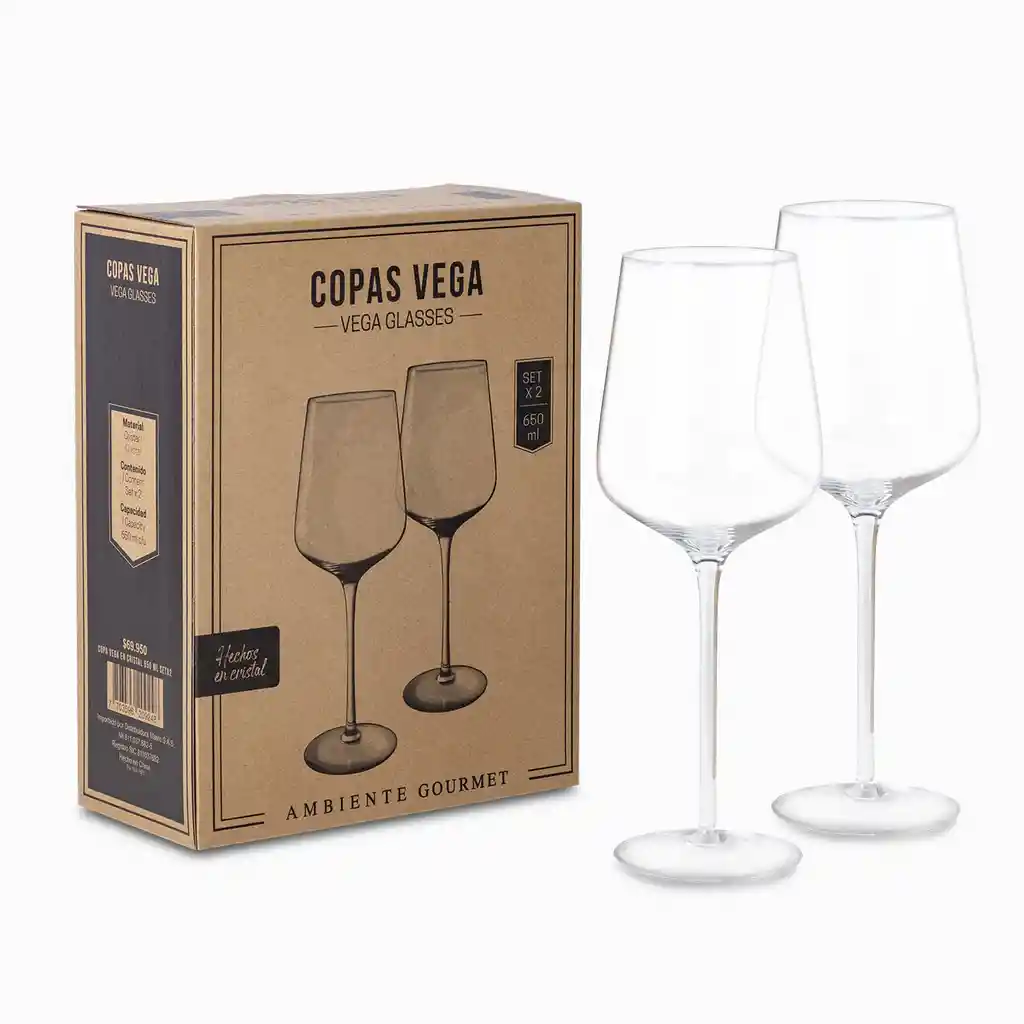 Ambiente Gourmet Copa Vega en Cristal Capacidad 650 mL