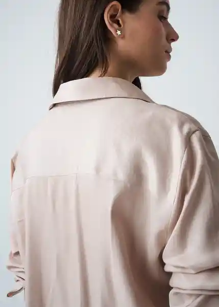 Camisa Rowan Mujer Beige Escarcha Claro Talla L 513G384 Naf Naf