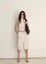 Top Camberra Offwhite Talla M Mujer Mango