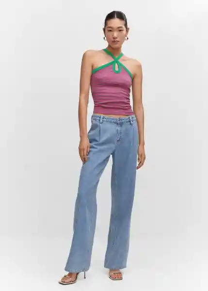 Top Guido Fucsia Talla S Mujer Mango