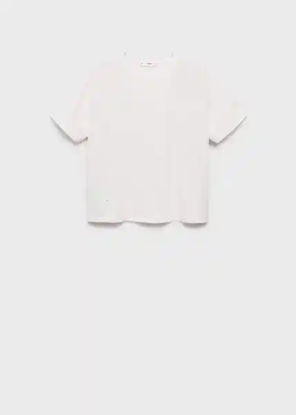 Camiseta Jazmín Blanco Talla S Mujer Mango