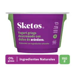 Sketos Yogurt Griego Descremado con Dulce de Arándano