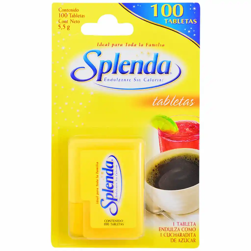 Splenda Endulzante Sin Calorías x 100 Unidades.